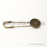 Spilla in metallo color bronzo con base tonda 20mm