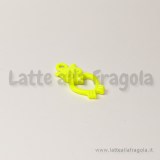 Charm gufo in metallo colorato fluo Giallo 10x20mm