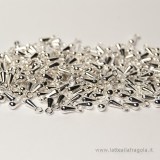 25 Charms Goccia in metallo silver plated 7x3mm per catene allungamento