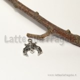 Charm pipistrello in metallo argento antico 18x16mm