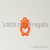 Charm gufo in metallo colorato arancio fluo 10x20mm