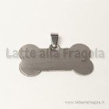 Ciondolo targhetta osso in acciaio 40x29mm