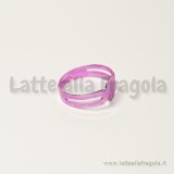 Base per anello rosa effetto metallizzato con piastra 8mm