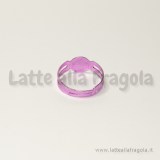 Base per anello rosa effetto metallizzato con piastra 8mm