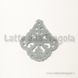 Ciondolo Candeliere Filigrana 55x45mm in resina Blu Polvere