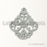 Ciondolo Candeliere Filigrana 55x45mm in resina Blu Polvere