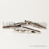 Molletta portamemo in metallo argentato 30x9mm