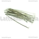 50 Chiodi o Spilli a T Silver Plated 60x0.7mm