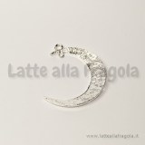 Ciondolo Luna filigranata in metallo Silver Plated 37x28mm