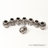 Spaziatore foro largo Live Love Laugh in metallo argento antico 10mm