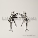 Ciondolo fata in metallo Silver Plated 58x27mm