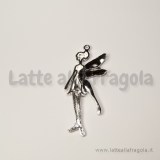 Ciondolo fata in metallo Silver Plated 58x27mm