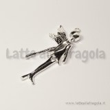Ciondolo fata in metallo Silver Plated 58x27mm