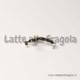 Connettore Croce in metallo Silver Plated con strass 19x13mm