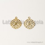 Ciondolo filigrana tonda in ottone dorato 12mm