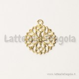 Ciondolo filigrana tonda in ottone dorato 12mm