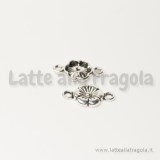 Connettore fiore in metallo argento antico 18x10mm