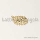 Ciondolo filigrana tonda in ottone dorato 12mm