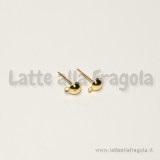 Coppia orecchini Gold Plated a lobo con semisfera 4mm