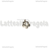 Charm Punto Luce Fiore in Acciaio Inox 9x7mm