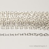 1 metro di Catena maglia ovale silver plated 5x3.5mm