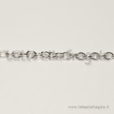 1 metro di Catena maglia ovale silver plated 5x3.5mm