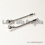 Coppia basi orecchini per Pandora in metallo Silver Plated 40mm