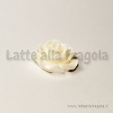 Cabochon Rosa in resina colore Bianco 19mm