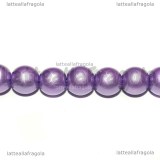 5 Perle in Vetro Violetto 8mm