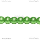 5 Perle in Vetro Verde 8mm
