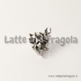 Albero di Natale foro largo in metallo argento antico 15x13mm