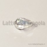 Goccia in vetro Cristal AB con foro passante 11x8mm