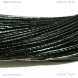 1 Metro di Cordino in Pelle nera 1mm