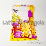 10 buste in plastica con manico fantasia Honey Bear 15x9cm