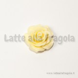 Cabochon Rosa in resina colore Avorio 19mm