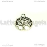 Charm Cerchio Albero della Vita in metallo argento antico 17x15mm