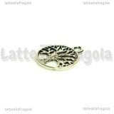 Charm Cerchio Albero della Vita in metallo argento antico 17x15mm