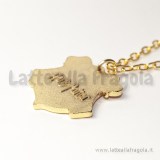 Collana con ciondolo Stemmi di Hogwartz in metallo smaltato Gold Plated