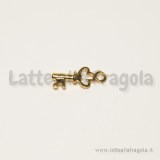 Charm chiave in metallo gold plated 17x7mm