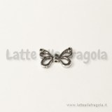Spaziatore farfalla foro passante in metallo zincato argento antico 15x10mm
