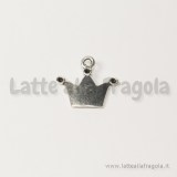 Charm corona in metallo argento antico 19x17mm