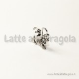 Charm 3D Drago in metallo argento antico 21x14mm