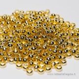 50 schiaccini in metallo gold plated 4mm