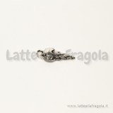 Charm double-face cono gelato in metallo argento antico 19x8mm