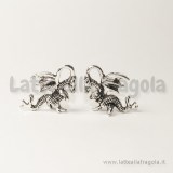 Charm 3D Drago in metallo argento antico 21x14mm