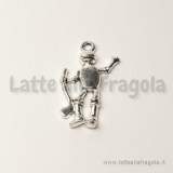 Charm uomo di latta in metallo argento antico 25x13mm