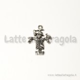 Charm spaventapasseri in metallo argento antico 25x17mm