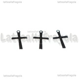3 Ciondoli Croce in Acciaio Inox 15.5x9.5mm