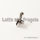 Charm 3D ciuccio in metallo argento antico 13x9mm