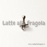 Charm 3D ciuccio in metallo argento antico 13x9mm